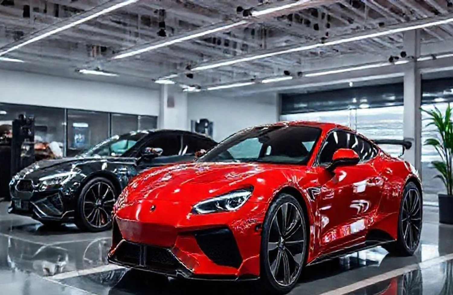 High performance vehicles in modern leasing facility